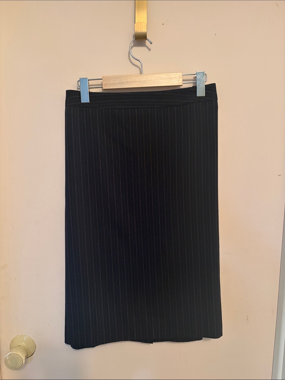 cleo Black Pinstripe Pencil Skirt